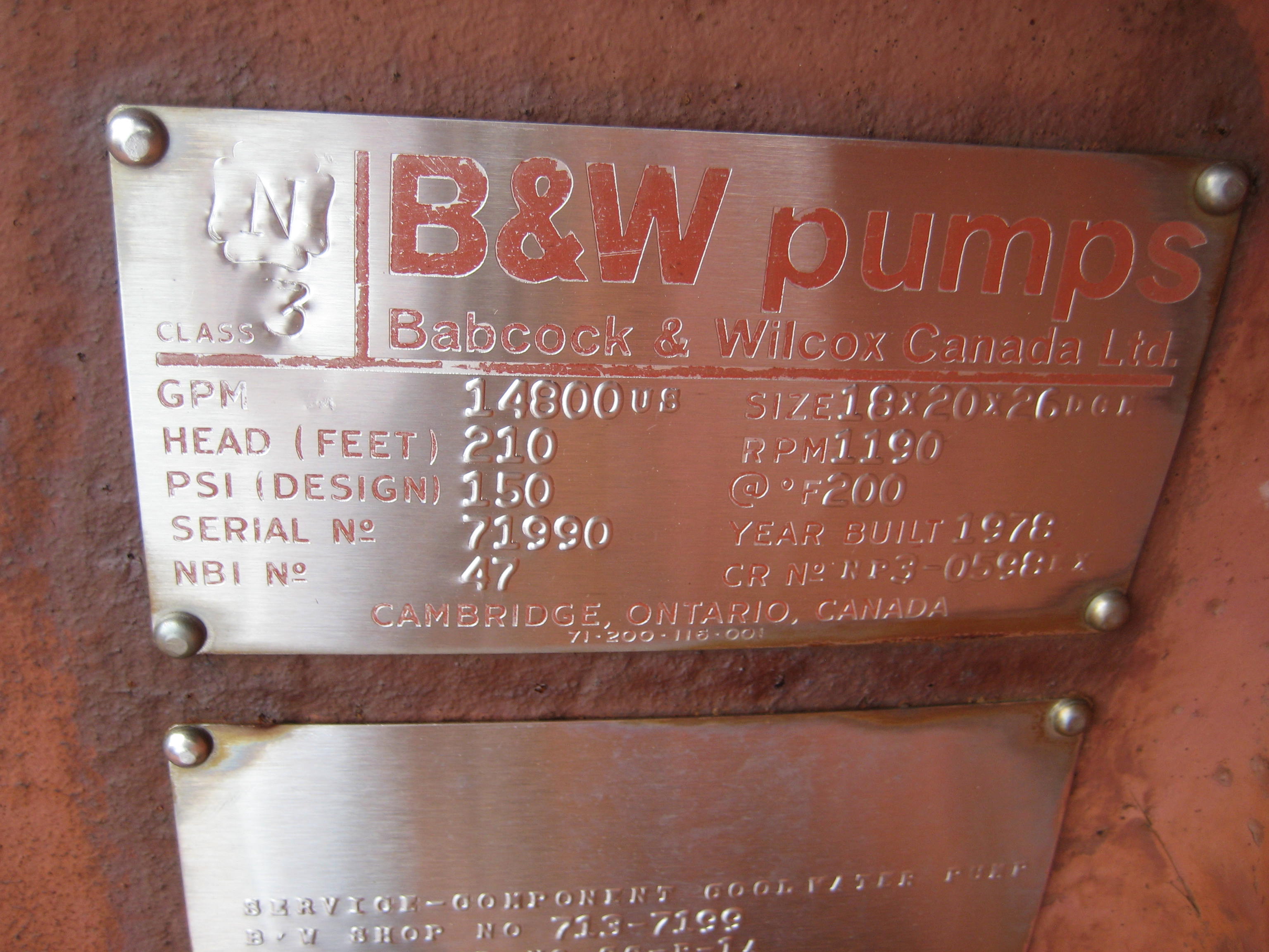 Unused Babcock & Wilcox 18x20x26 DGM Centrifugal Pump - IPP# 11629