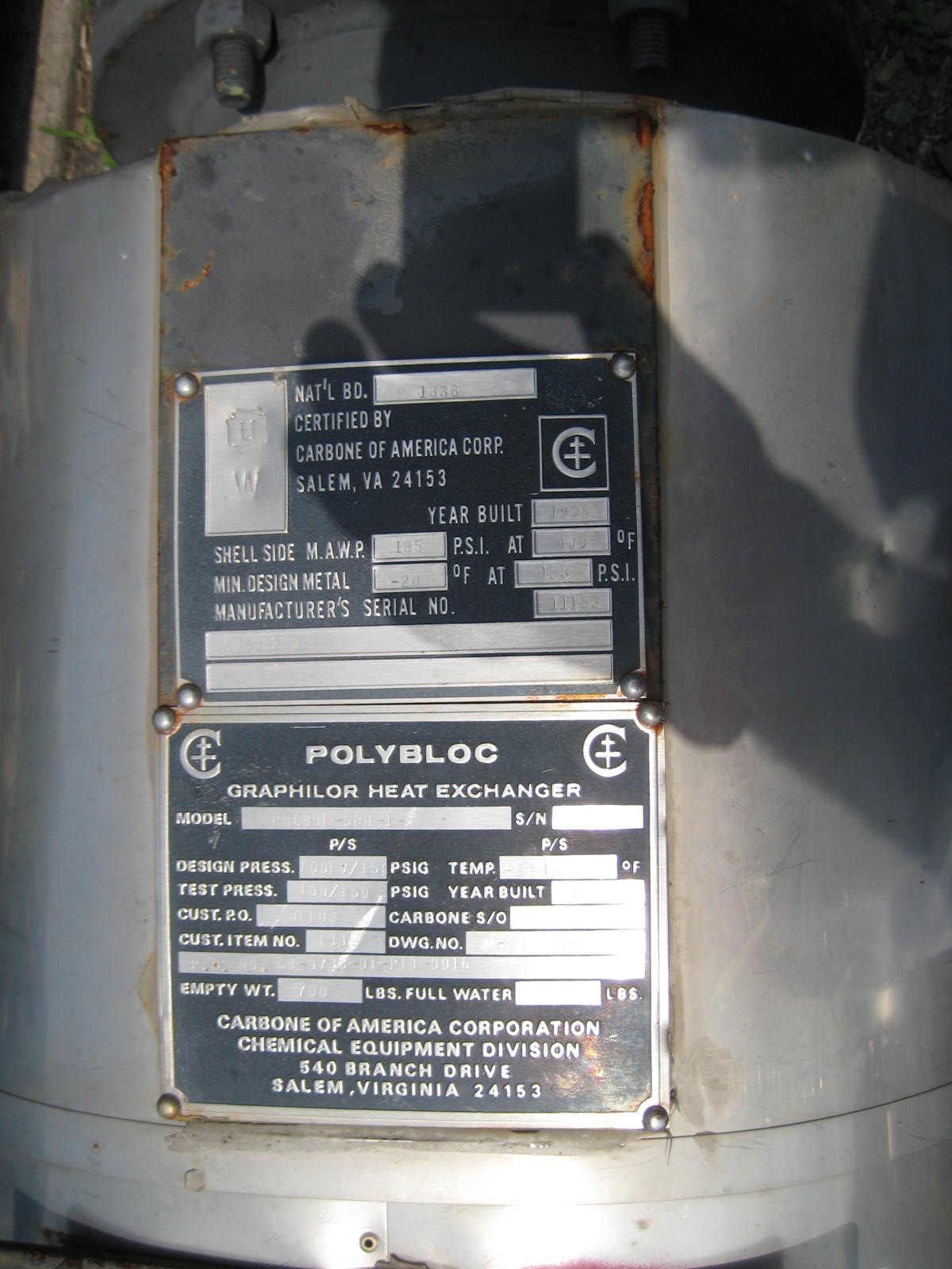  Block Heat Exchanger 5.8 m² (62.5 ft²) Graphite For Sale - IPP# 111092