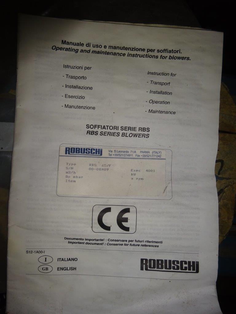 Unused Carbon Steel  Blower 1,072 m3/h (631 CFM) For Sale - IPP# 204195