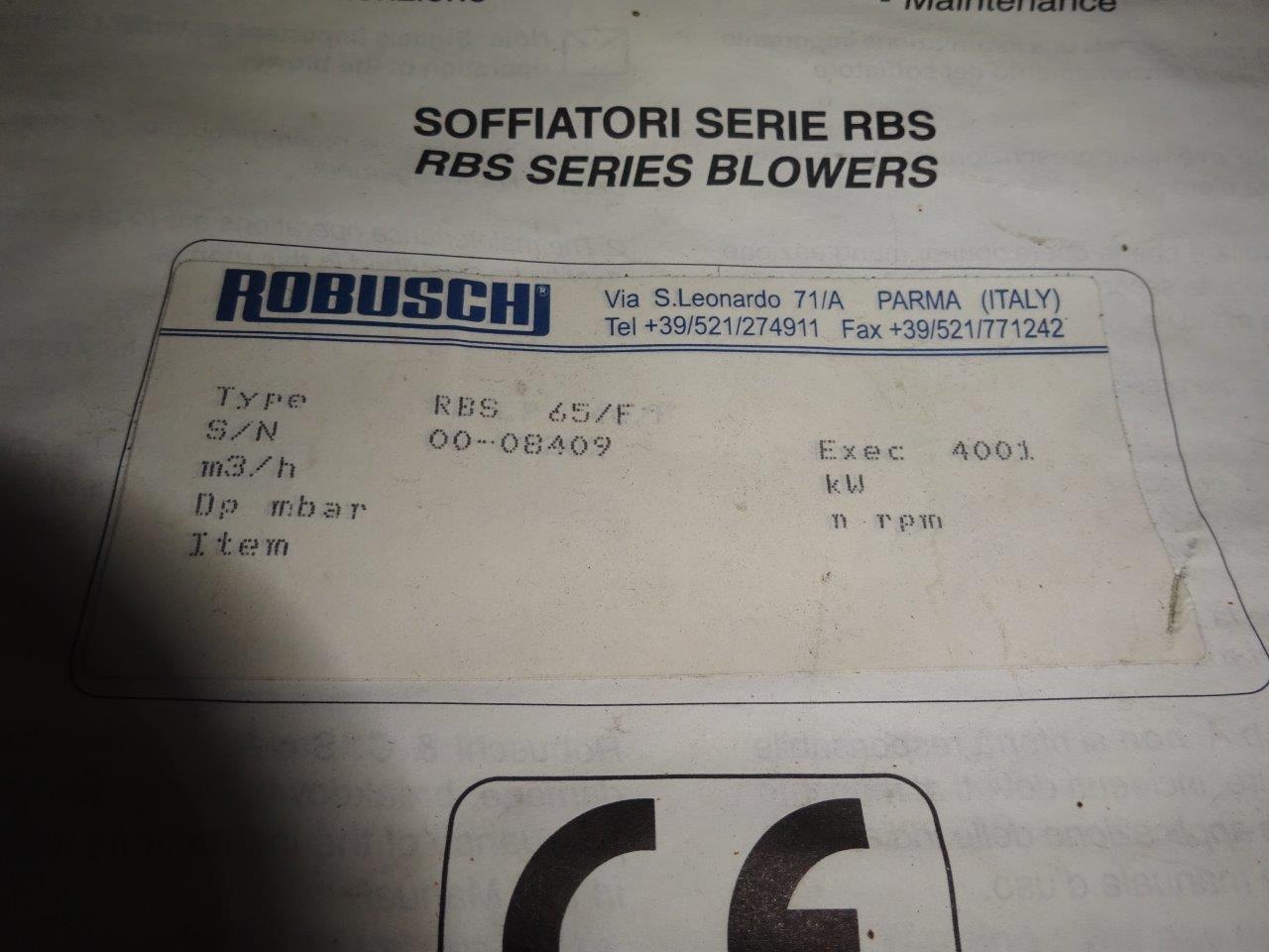 Unused Carbon Steel  Blower 1,072 m3/h (631 CFM) For Sale - IPP# 204195