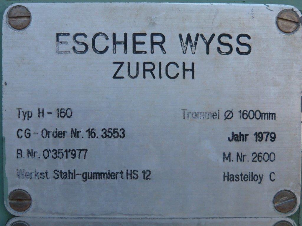   Centrifuge-Peeler 1,600 mm (63 in) Rubberlined For Sale - IPP# 204438