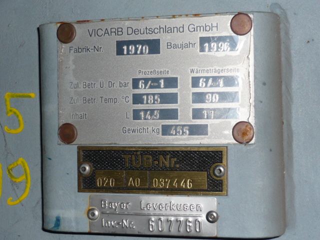 Unused Graphite VICARB VICARB EC 3/10 D Heat Exchanger - IPP# 204518
