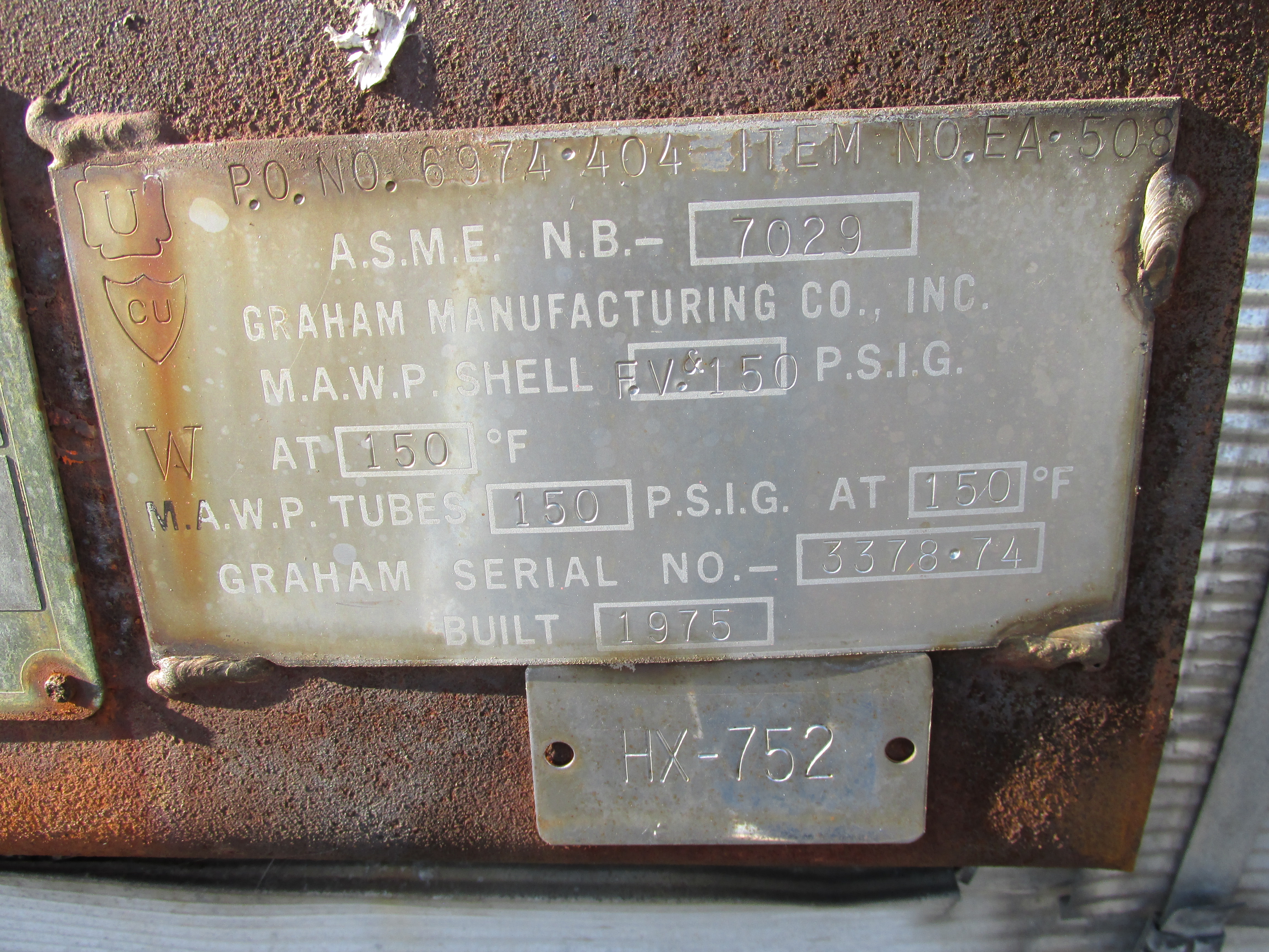  Stainless Steel 304 Shell and Tube Heat Exchanger 162.6 m² (1,750 ft²) For Sale - IPP# 205678