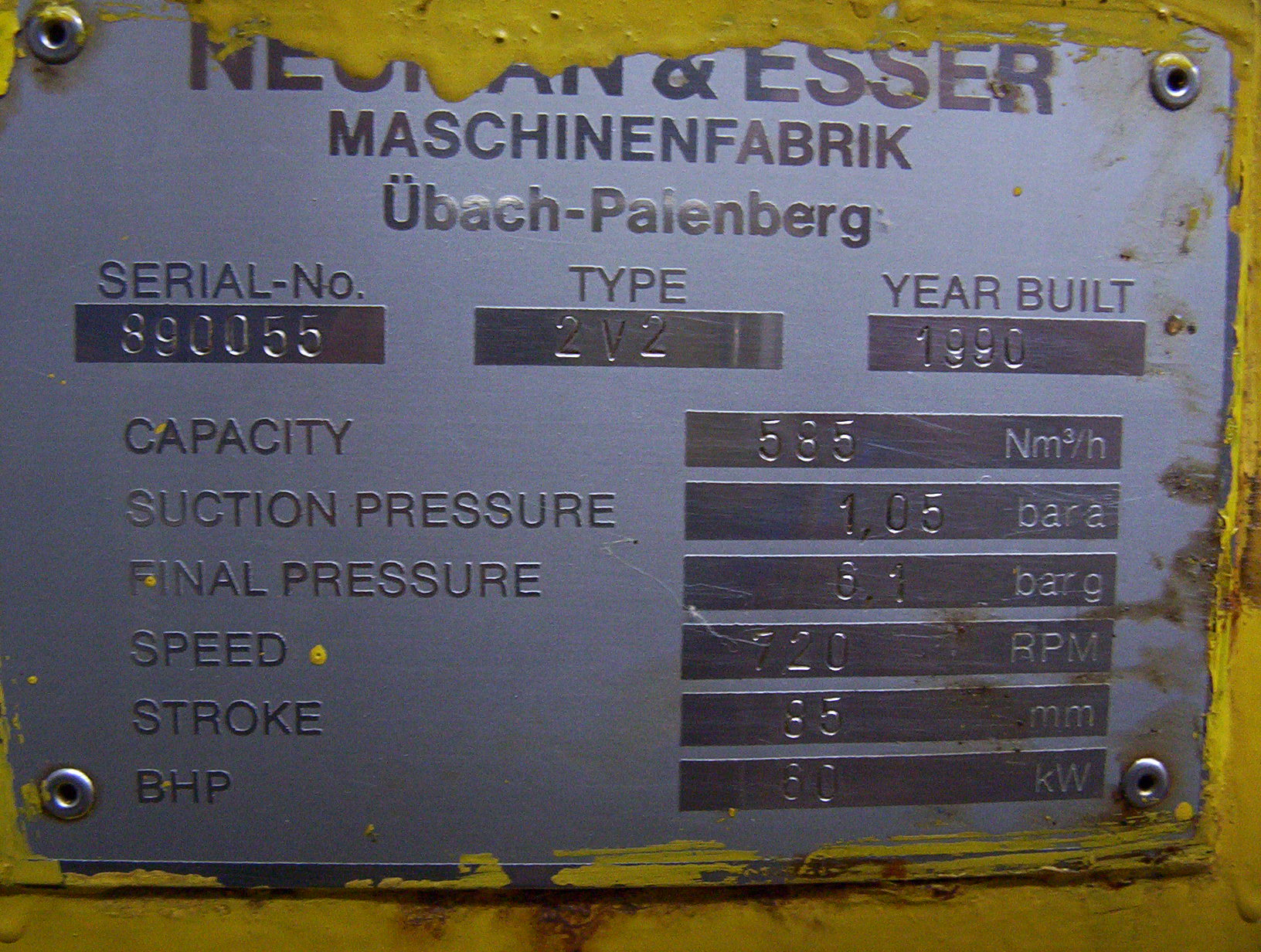 Reciprocating Compressor Neuman Esser 2V2-370/220 - IPP# 205947