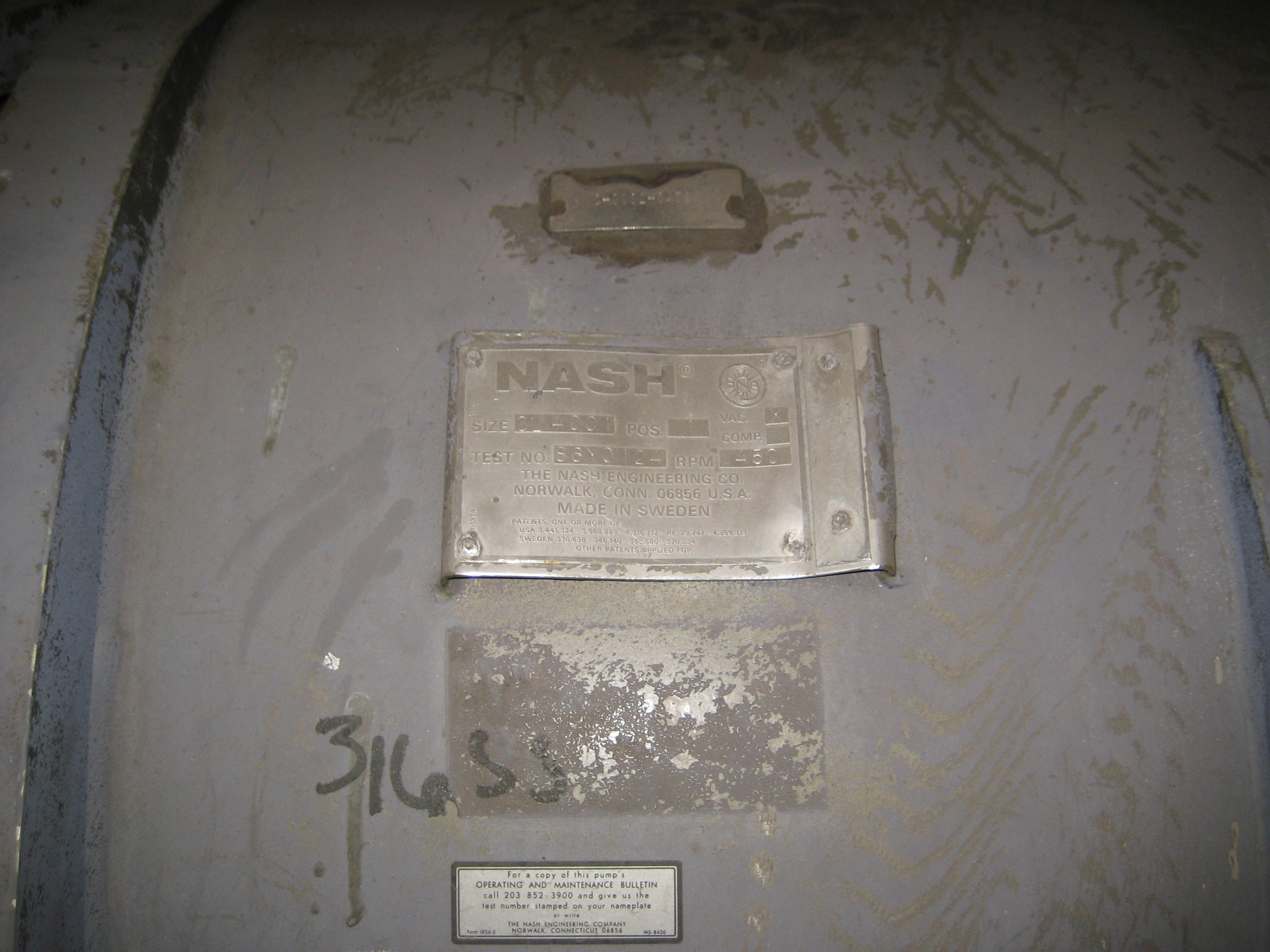   Pump-Vacuum 7,650 m3/h (4,500 CFM) Stainless Steel Other For Sale - IPP# 205965