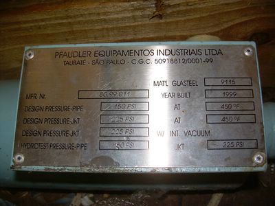 New Glasslined Pfaudler Pipe Glass Lined Parts - IPP# 206946