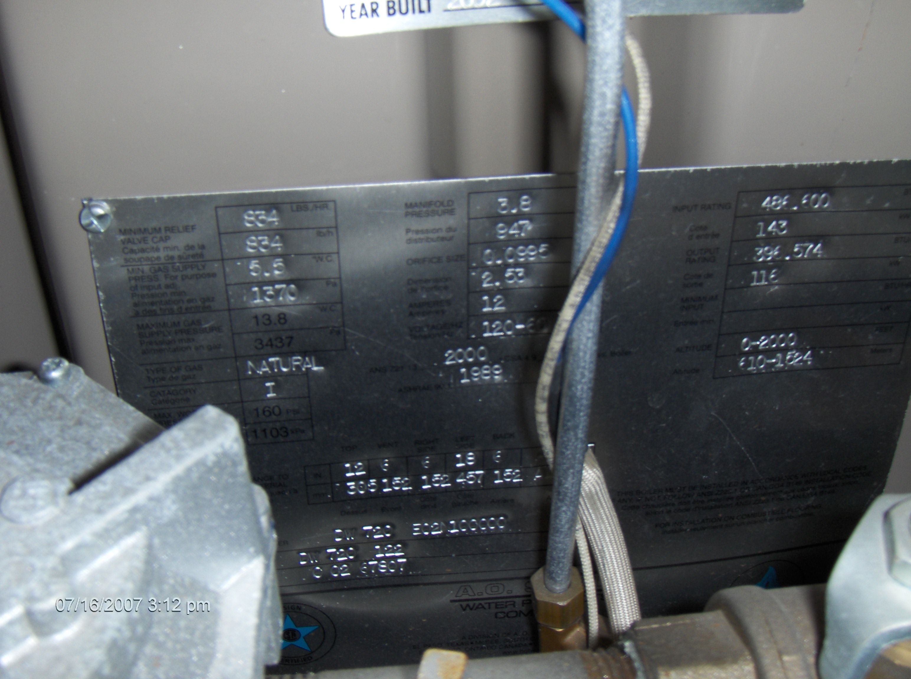 Copper AO Smith DB/DW-720-1810 Steam Boiler - IPP# 207093