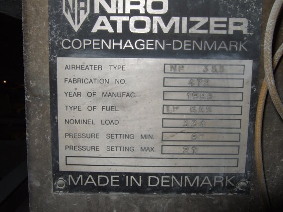  Stainless Steel 304  Dryer-Spray 3,400 mm (133.9 in) For Sale - IPP# 207375