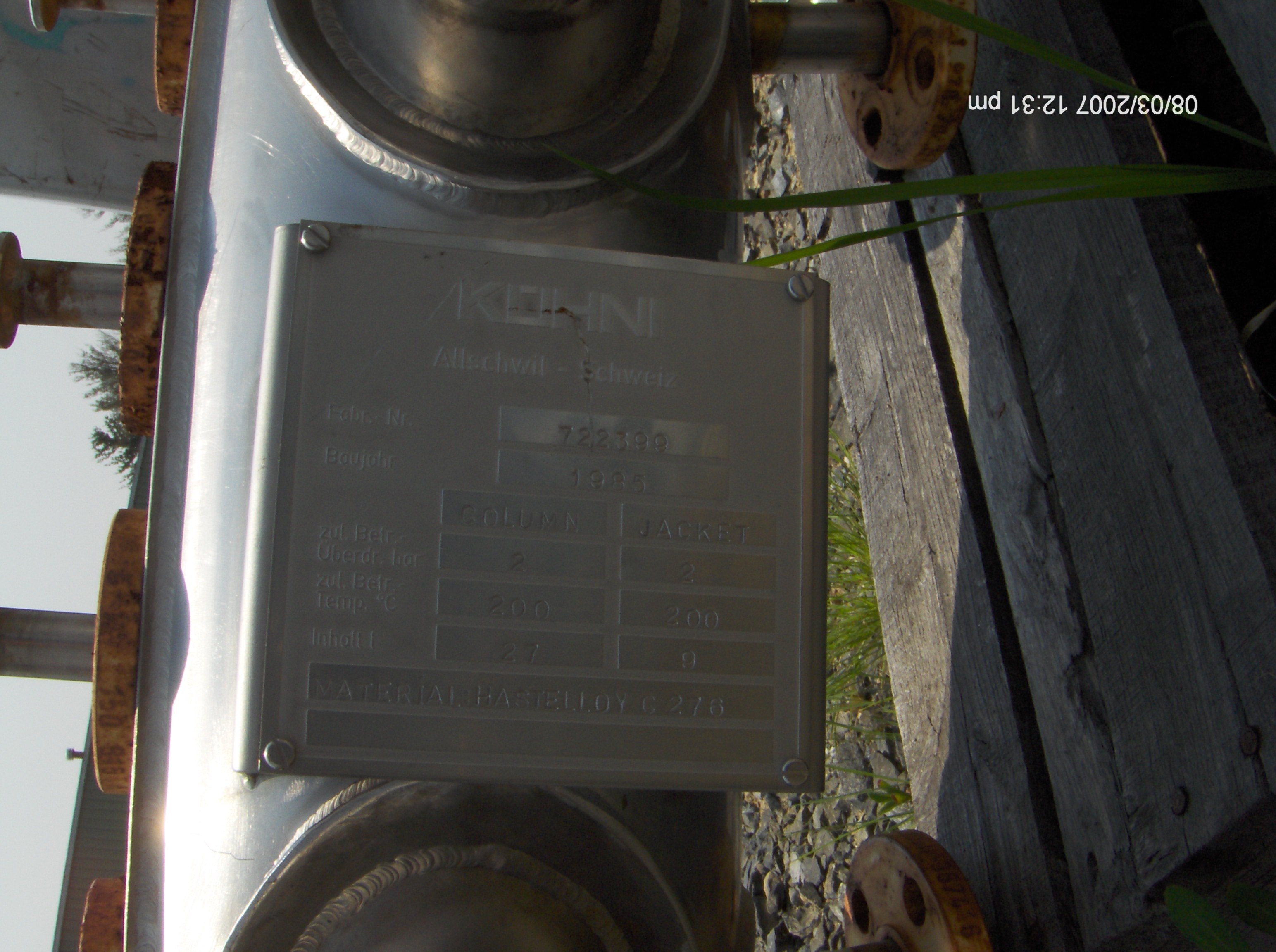  Hastelloy - C276 Contactor Column 152.4 mm (6 in) For Sale - IPP# 207417