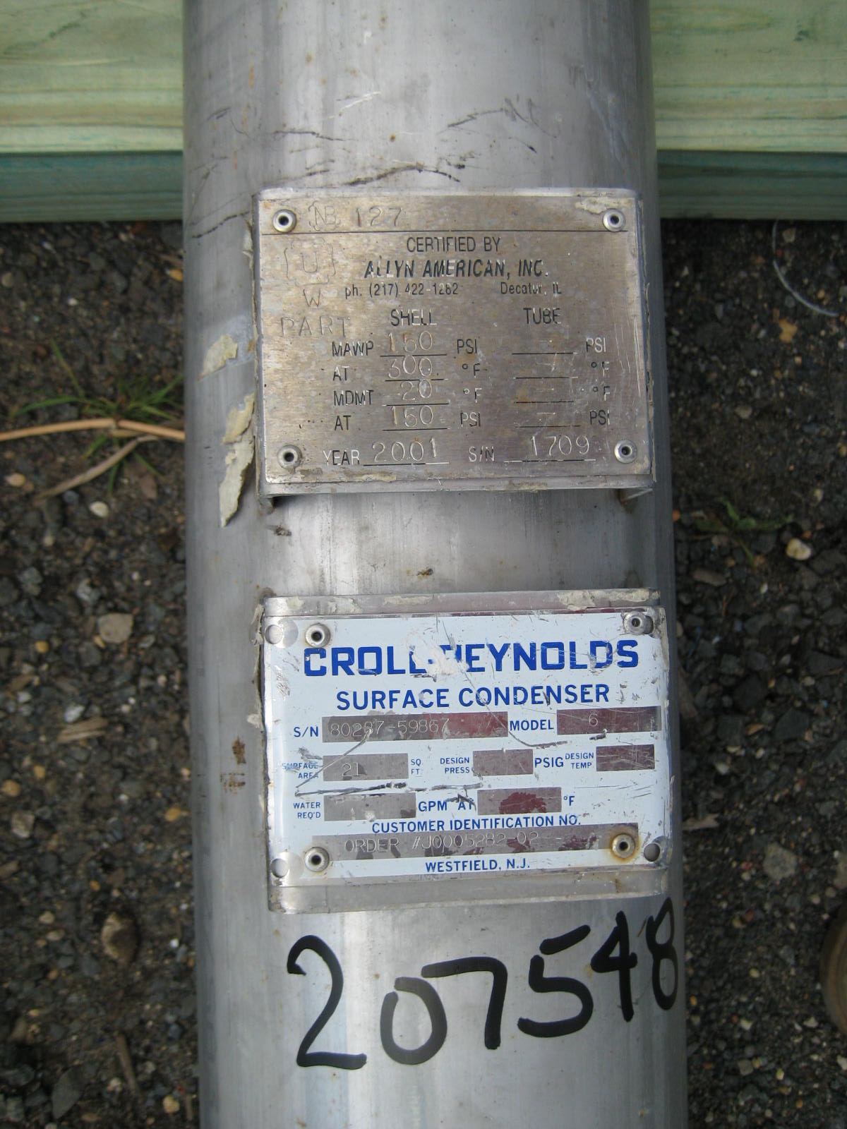 Stainless Steel 316 Croll Reynolds 6 Shell and Tube Heat Exchanger - IPP# 207548
