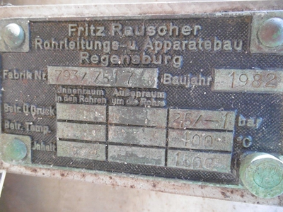 Stainless Steel 316 Fritz Rauscher  Tank - IPP# 208235