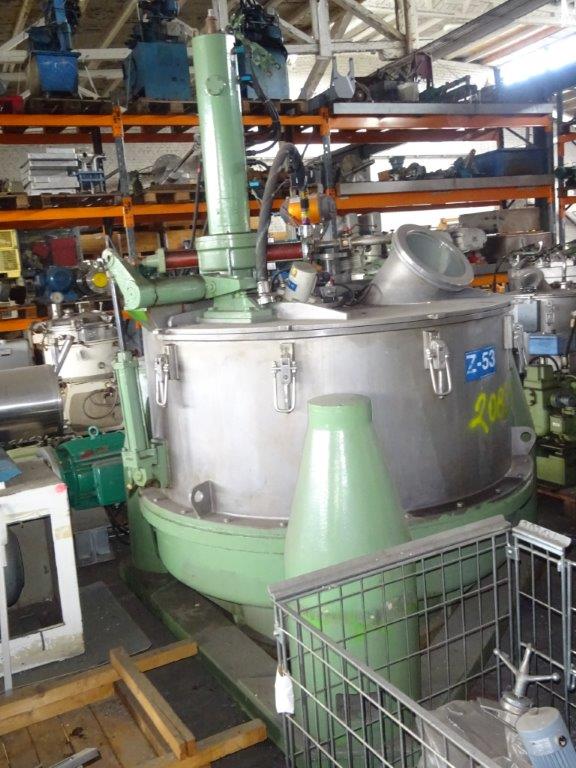  Stainless Steel Austenitic Auto Discharge-Bottom Centrifuge-Basket 1,250 mm (49.2 in) For Sale - IPP# 208345