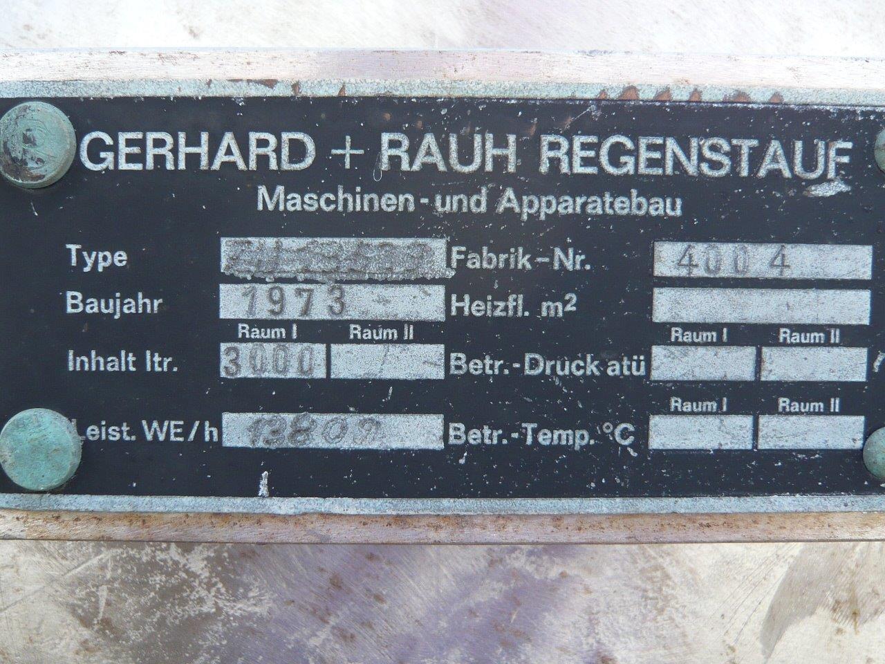 Stainless Steel Austenitic Gerhard & Rauh  Tank - IPP# 208318