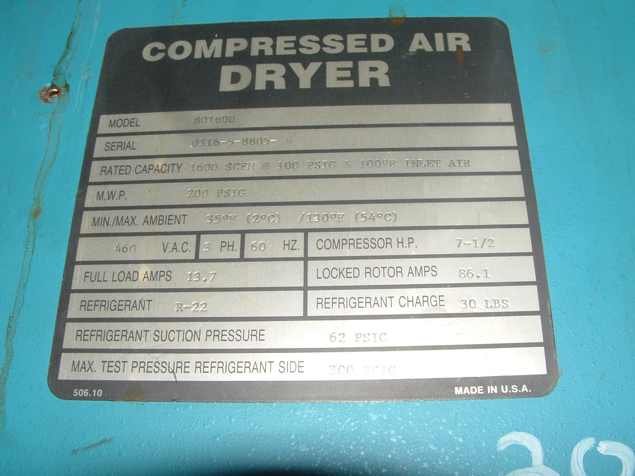 Hankinson 801600 Dryer-Air - IPP# 208894