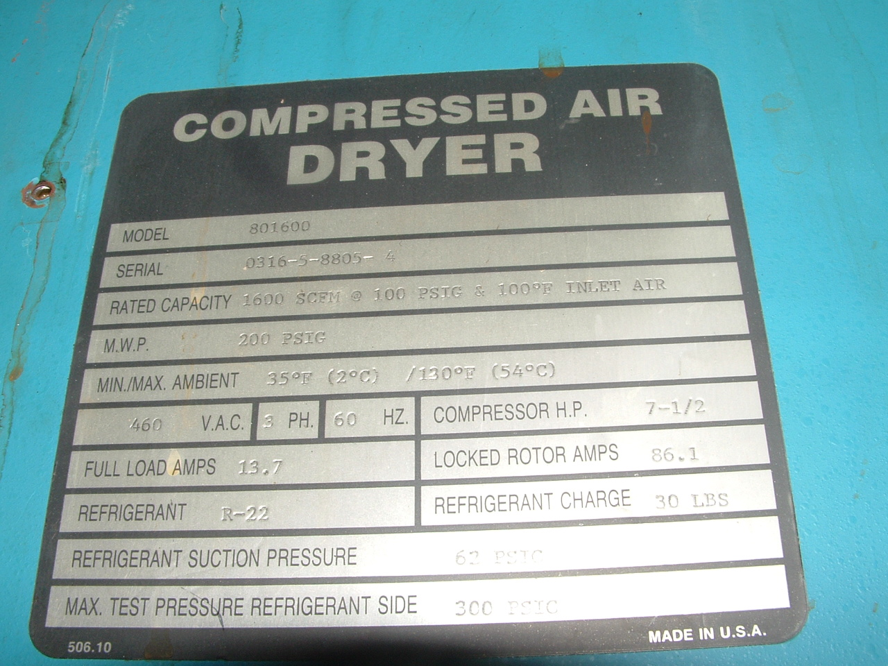 Hankinson 801600 Dryer-Air - IPP# 208894