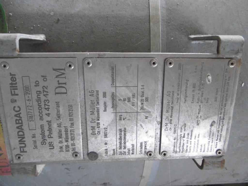  Cartridge And Candle Filter 6 m² (64.6 ft²) Rubberlined For Sale - IPP# 200492