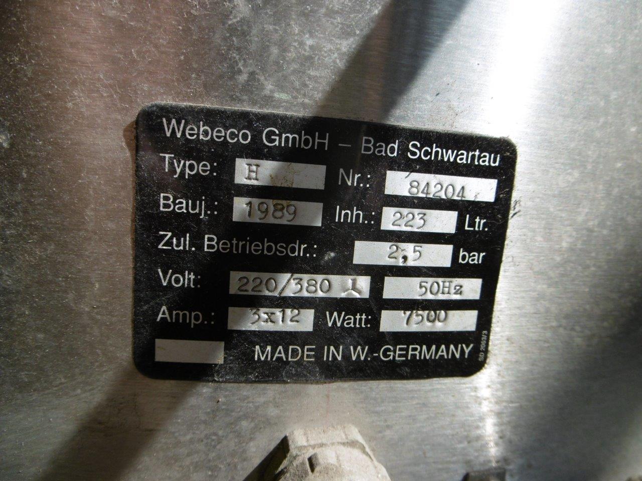 Webeco GmbH, Bad Schwartau, Germany H Autoclave - IPP# 201487