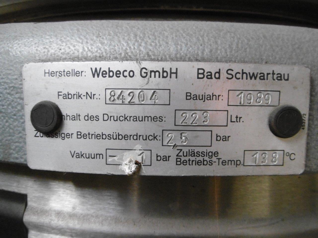 Webeco GmbH, Bad Schwartau, Germany H Autoclave - IPP# 201487