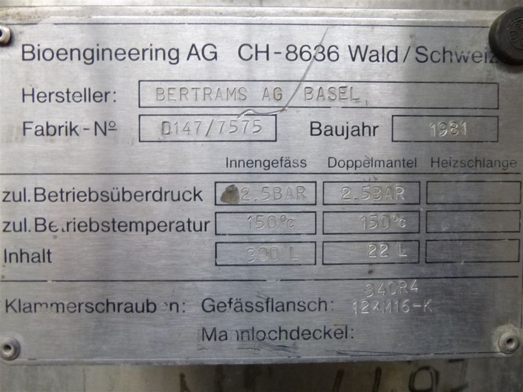 Stainless Steel 316 Voest Alpine (Bertrams AG)  Fermenter - IPP# 201484