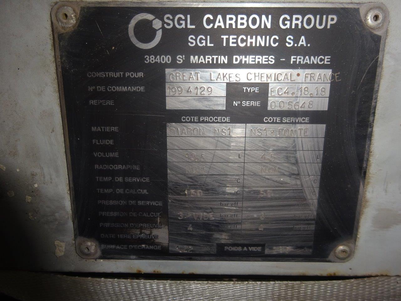 Unused Block Heat Exchanger 1.22 m² (13.1 ft²) Graphite For Sale - IPP# 202757