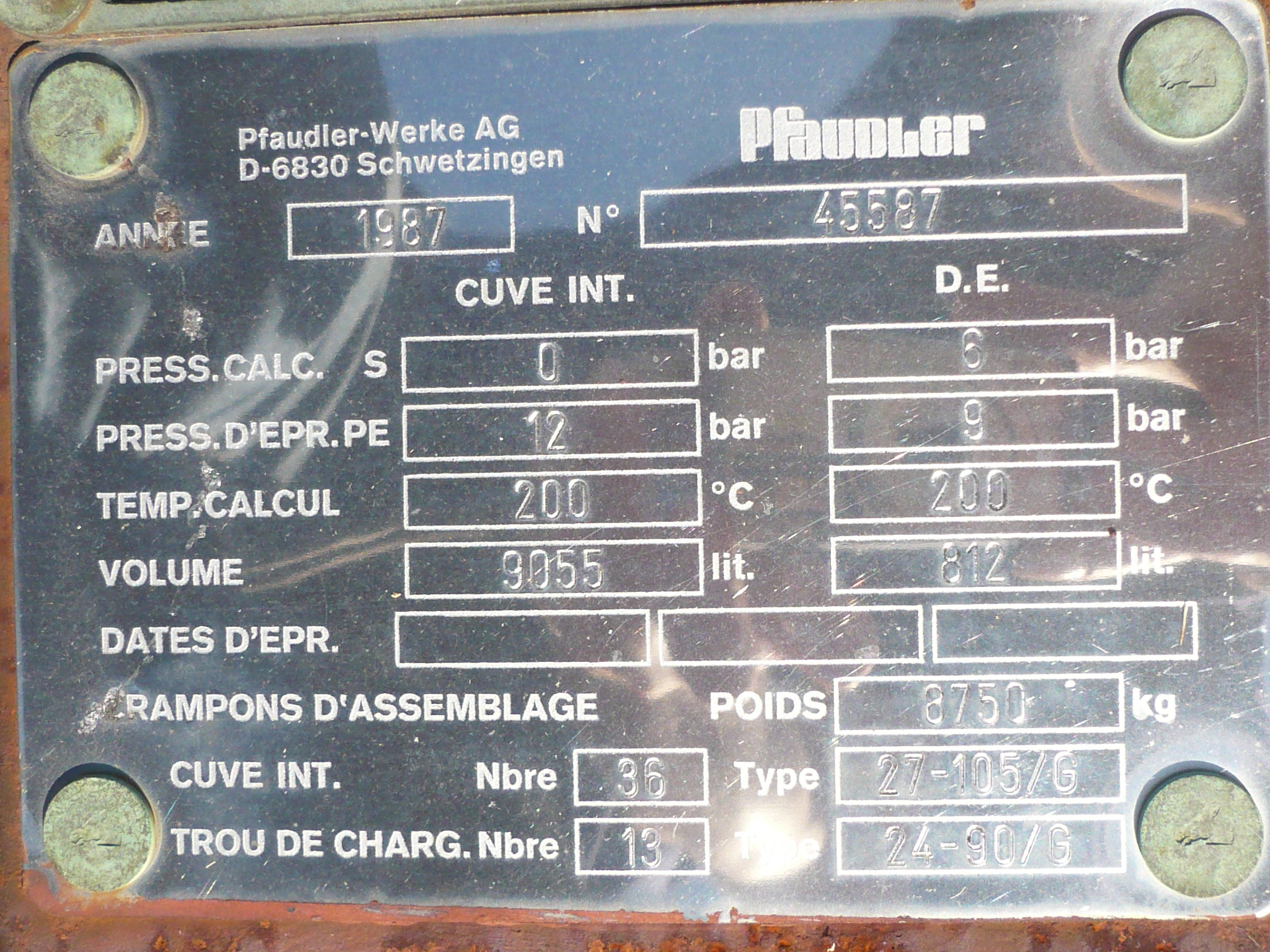 Glasslined Pfaudler E Batch Type Body Only Reactor - IPP# 202754