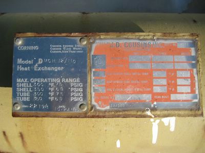 Glasslined J.D. Cousins, Inc. DMCH 12/110 Shell and Tube Heat Exchanger - IPP# 203785