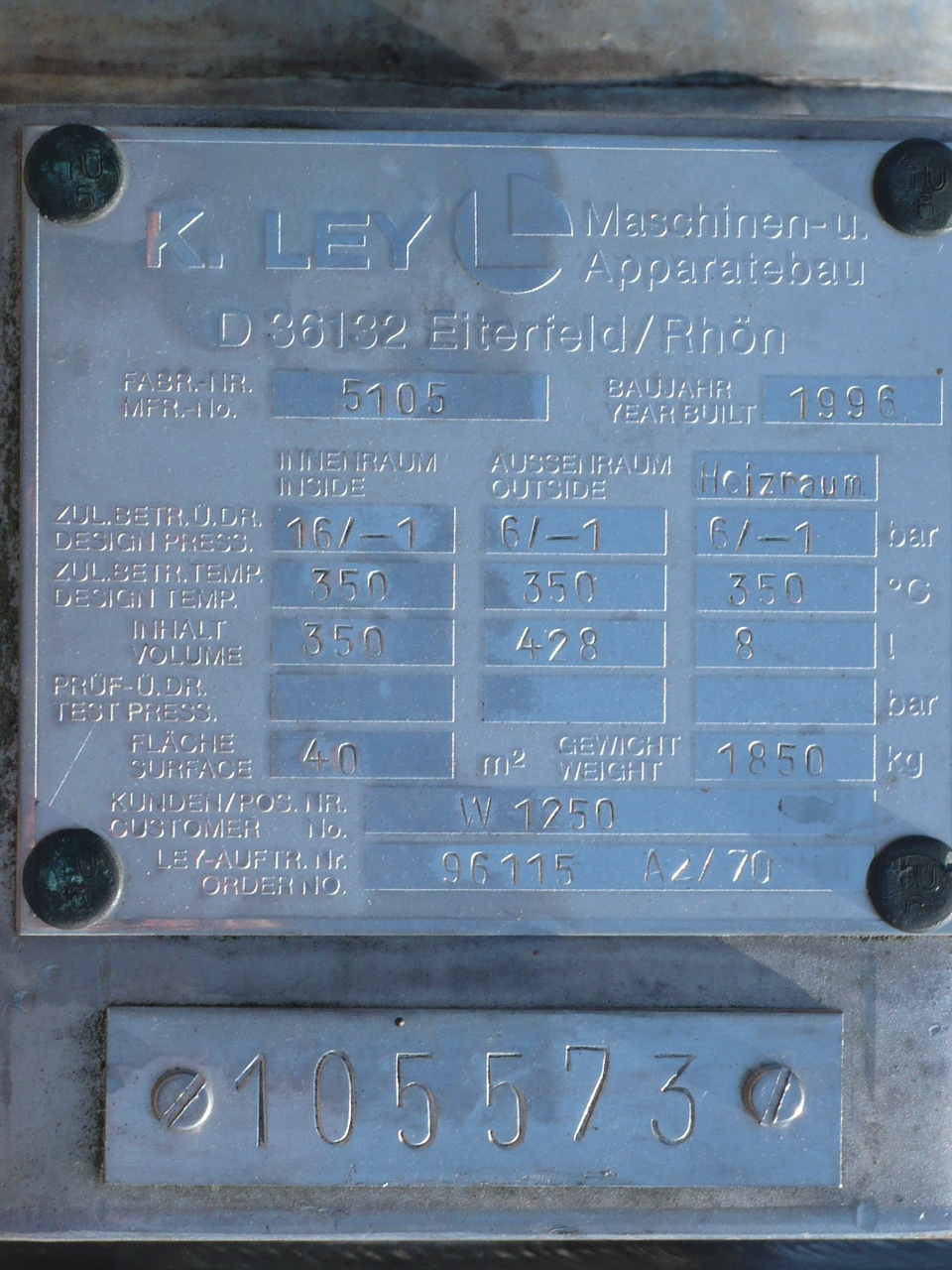  Shell and Tube Heat Exchanger 40 m² (430.6 ft²) Stainless Steel Austenitic For Sale - IPP# 214085