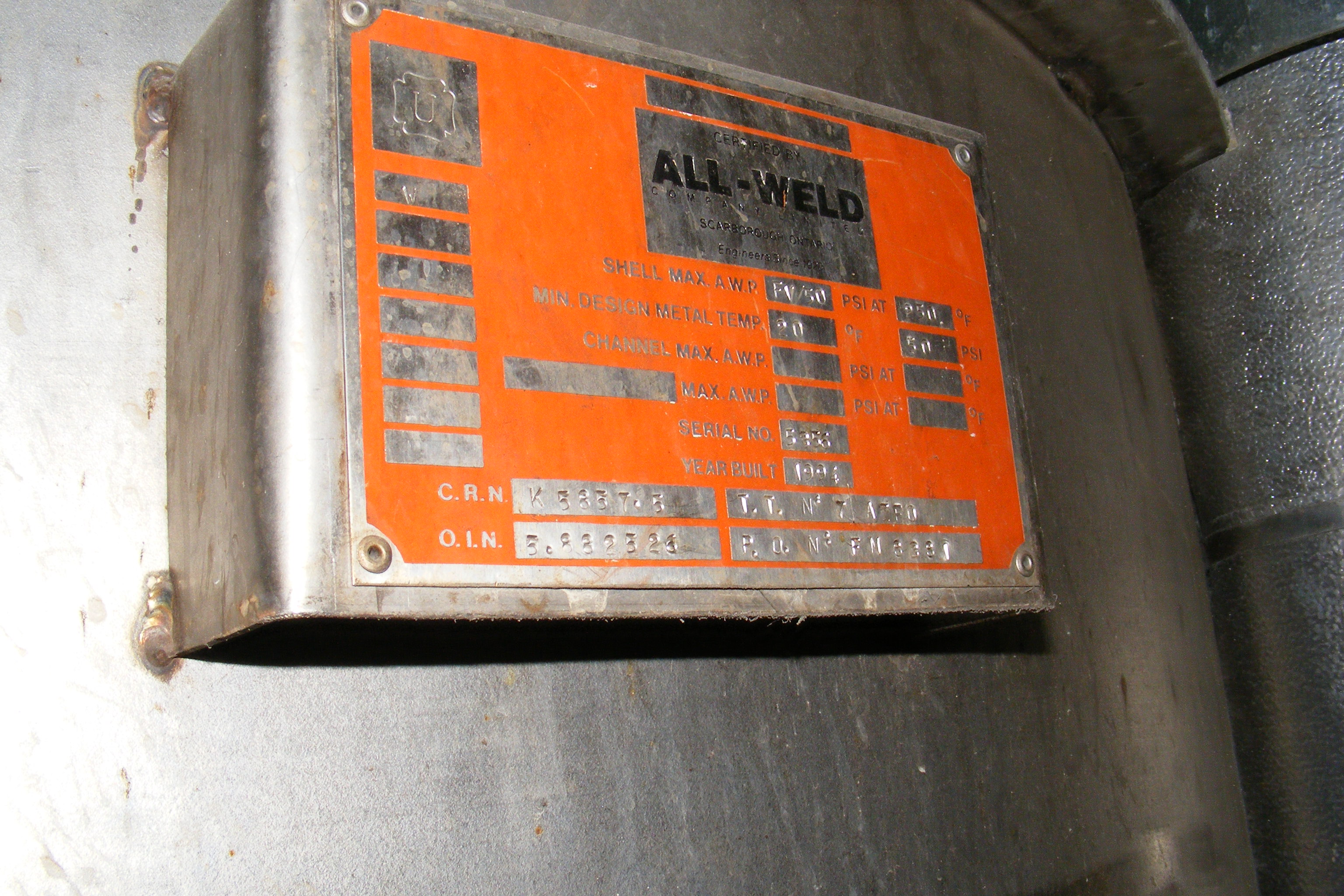 Stainless Steel 316 Tank - IPP# 214214