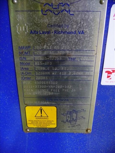 Unused Stainless Steel 316 Plate and Frame Heat Exchanger 259.2 m² (2,790 ft²) For Sale - IPP# 214853