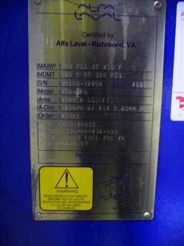 Unused Stainless Steel 316 Plate and Frame Heat Exchanger - IPP# 214850