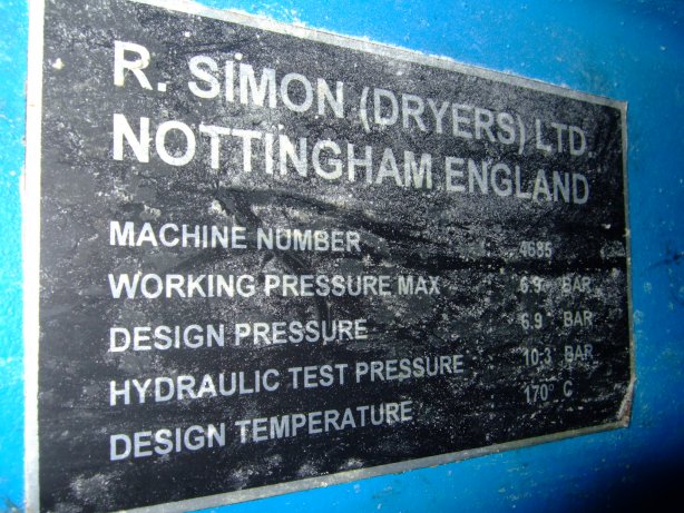 Stainless Steel 316 R.Simon Dryers Stearine acid Dryer-Flaker Drum and Belt - IPP# 215236