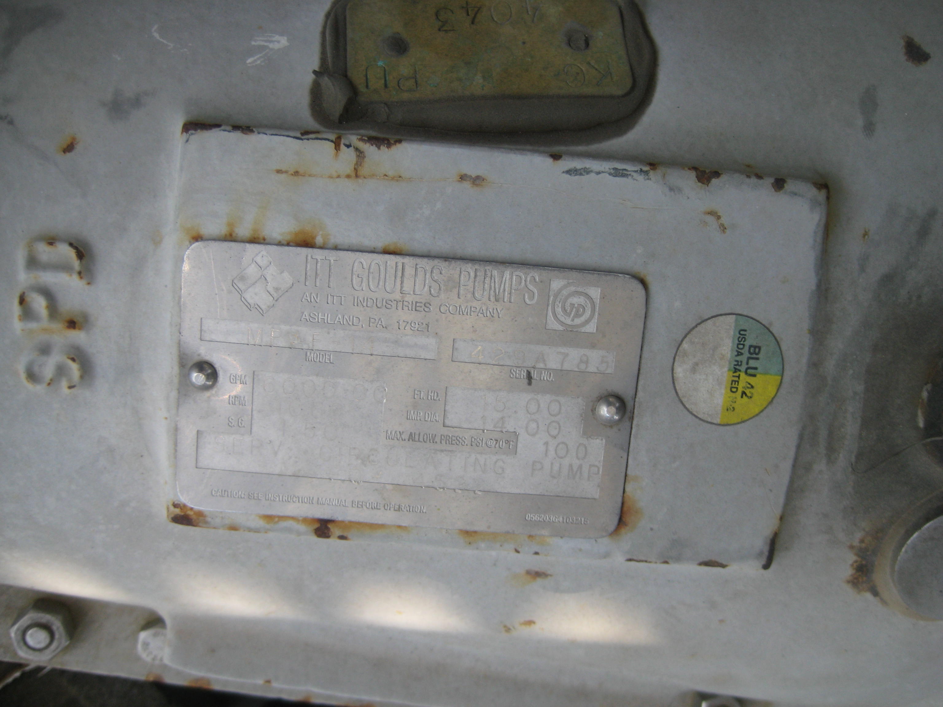  Centrifugal Pump 1,350 m3/h (6,000 GPM) Stainless Steel 304 For Sale - IPP# 216078