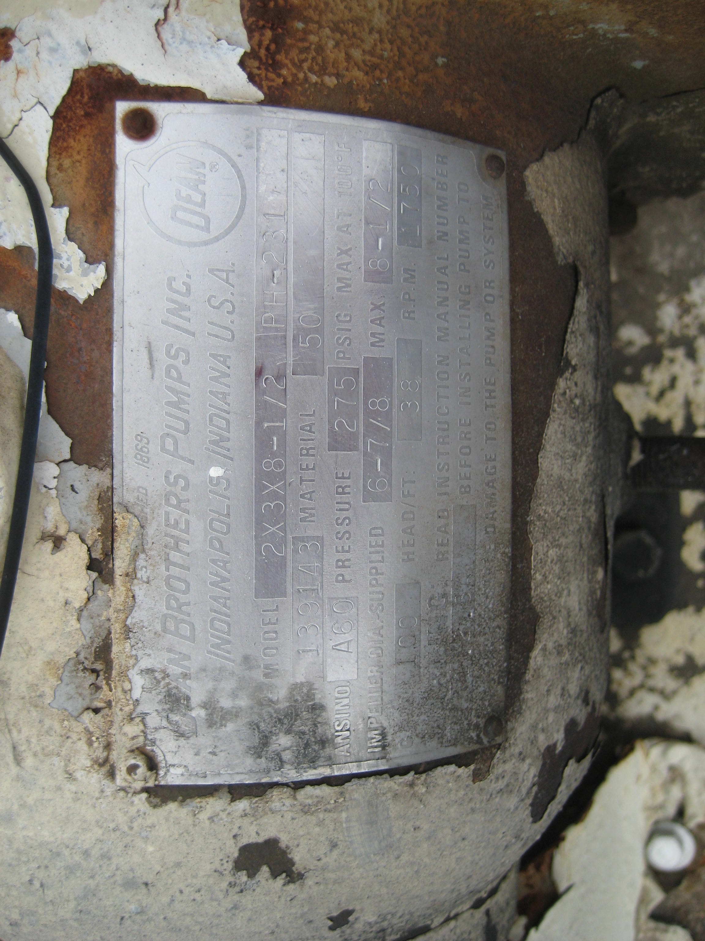 Stainless Steel 316 Dean Brothers PH231 Centrifugal Pump - IPP# 216248