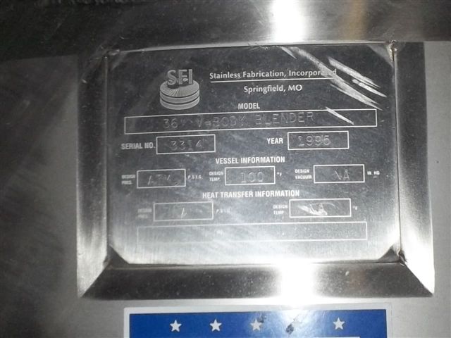 Stainless Steel 304 Paul O Abbe RVB 36 Mixer-Twin Shell & Double Cone - IPP# 216377