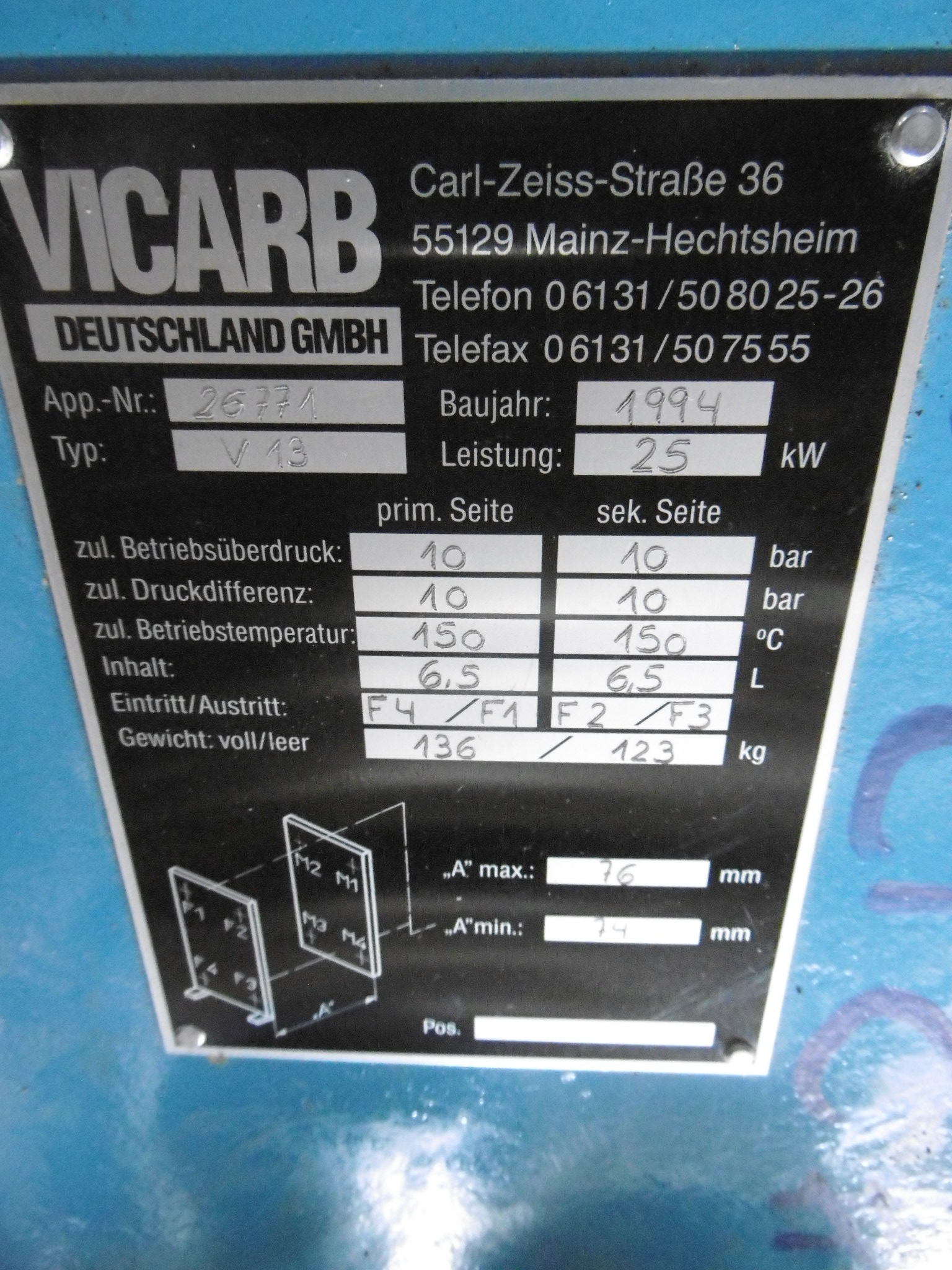  Stainless Steel Other Plate and Frame Heat Exchanger 2.5 m² (26.6 ft²) For Sale - IPP# 217885