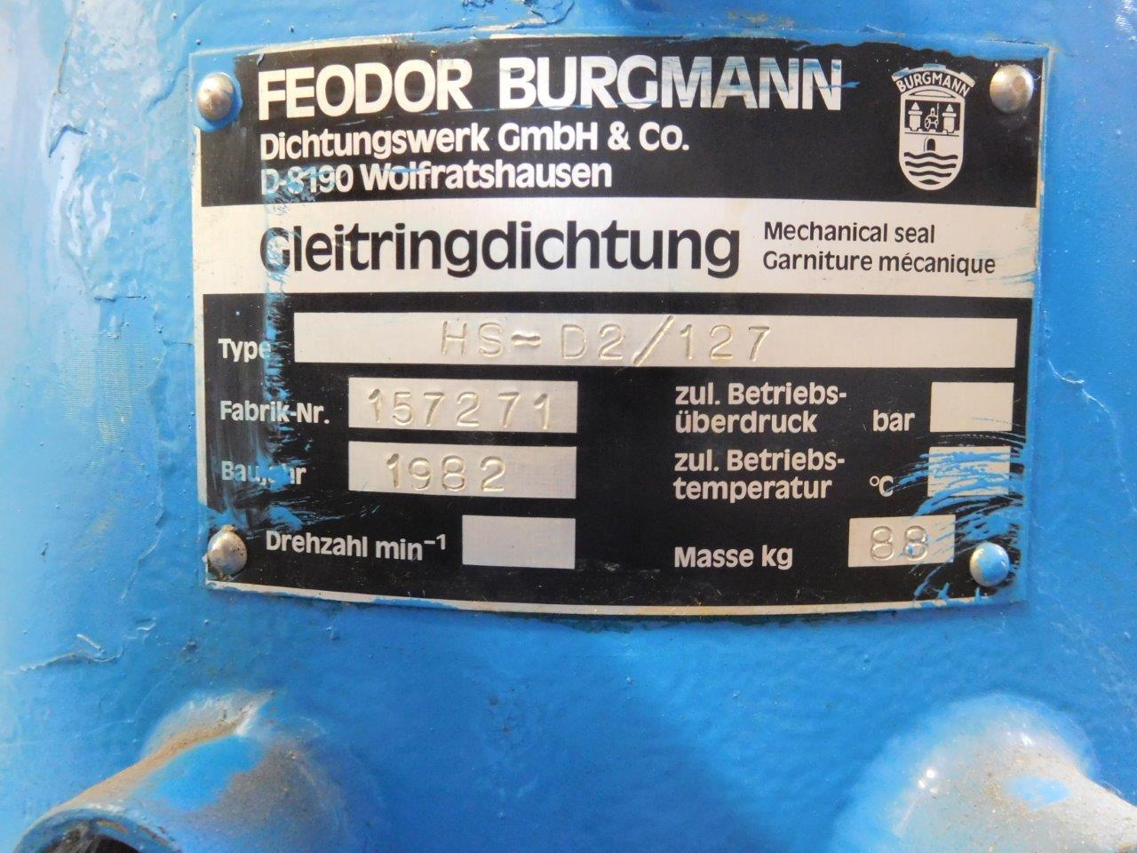 Stainless Steel Feodor Burgmann HS-D2/127 Mechanical Seal  Miscellaneous Glass Lined Parts - IPP# 217903