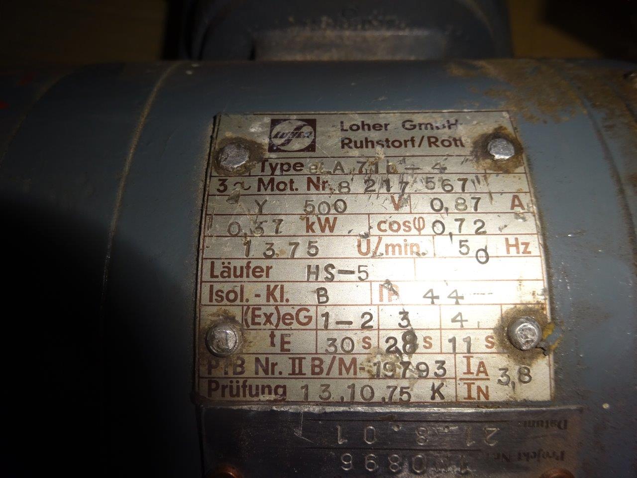  Motor Electrical 0.37 kW (0.5 HP)  For Sale - IPP# 217932