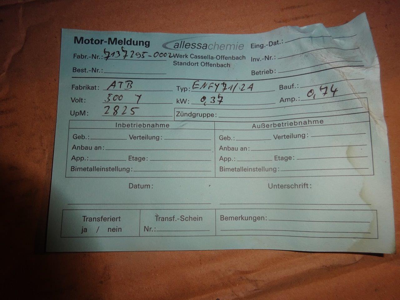 Unused  Motor Electrical  For Sale - IPP# 217934