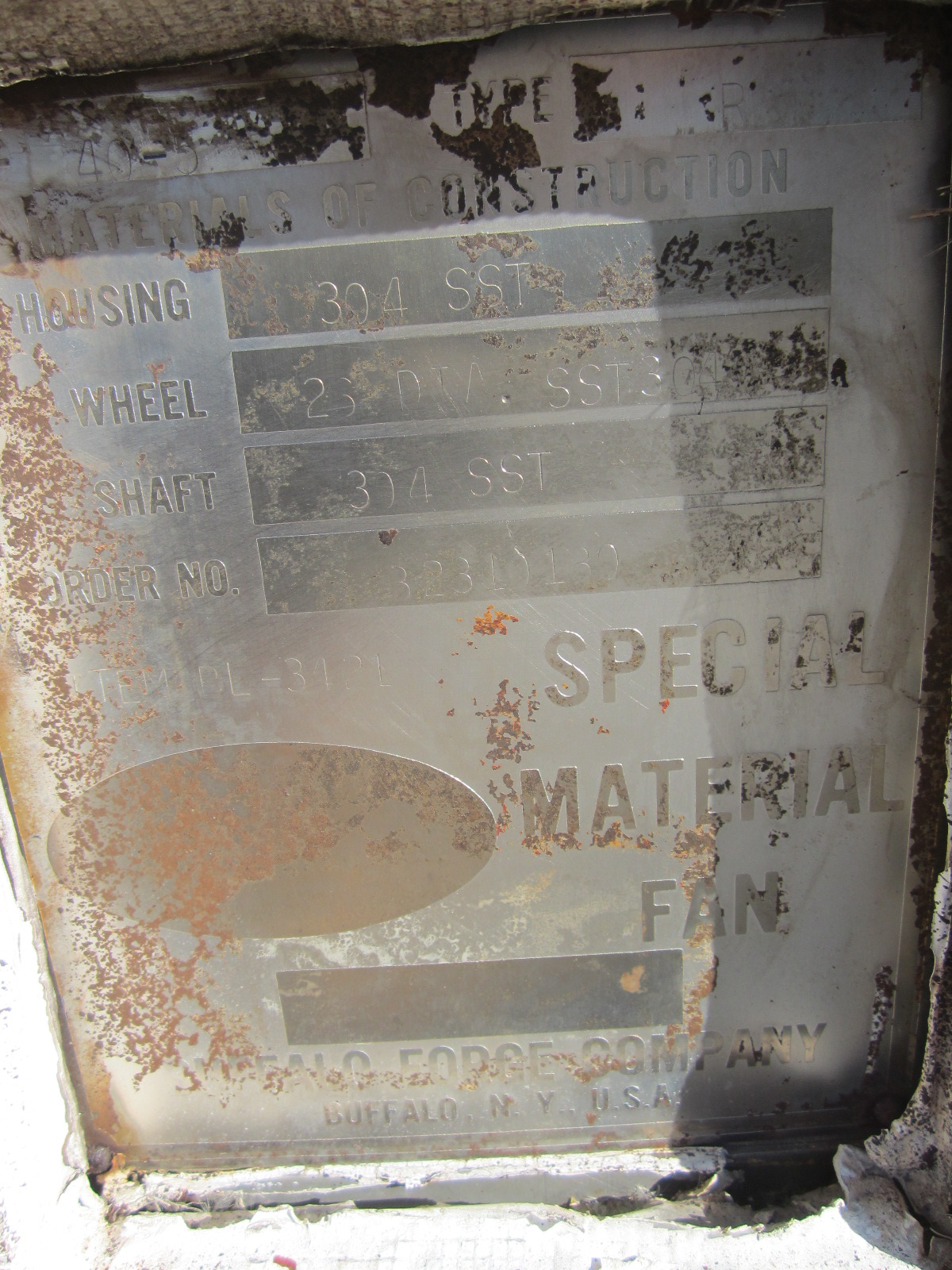   Blower 17,000 m3/h (10,000 CFM) Stainless Steel 304 For Sale - IPP# 218239