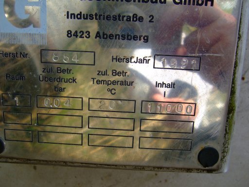 Stainless Steel Austenitic Michael Glatt Gmbh  Tank - IPP# 219089