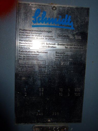  Plate and Frame Heat Exchanger 51 m² (549 ft²) Stainless Steel Other For Sale - IPP# 219185