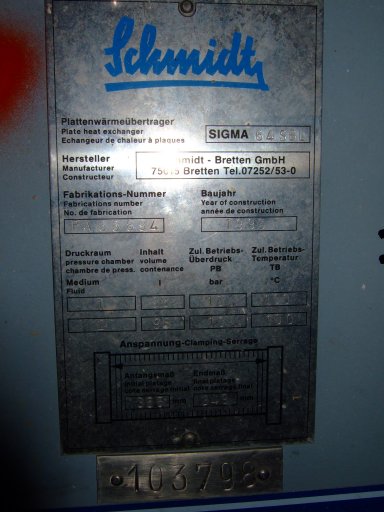  Plate and Frame Heat Exchanger 53 m² (570 ft²) Stainless Steel Other For Sale - IPP# 219186