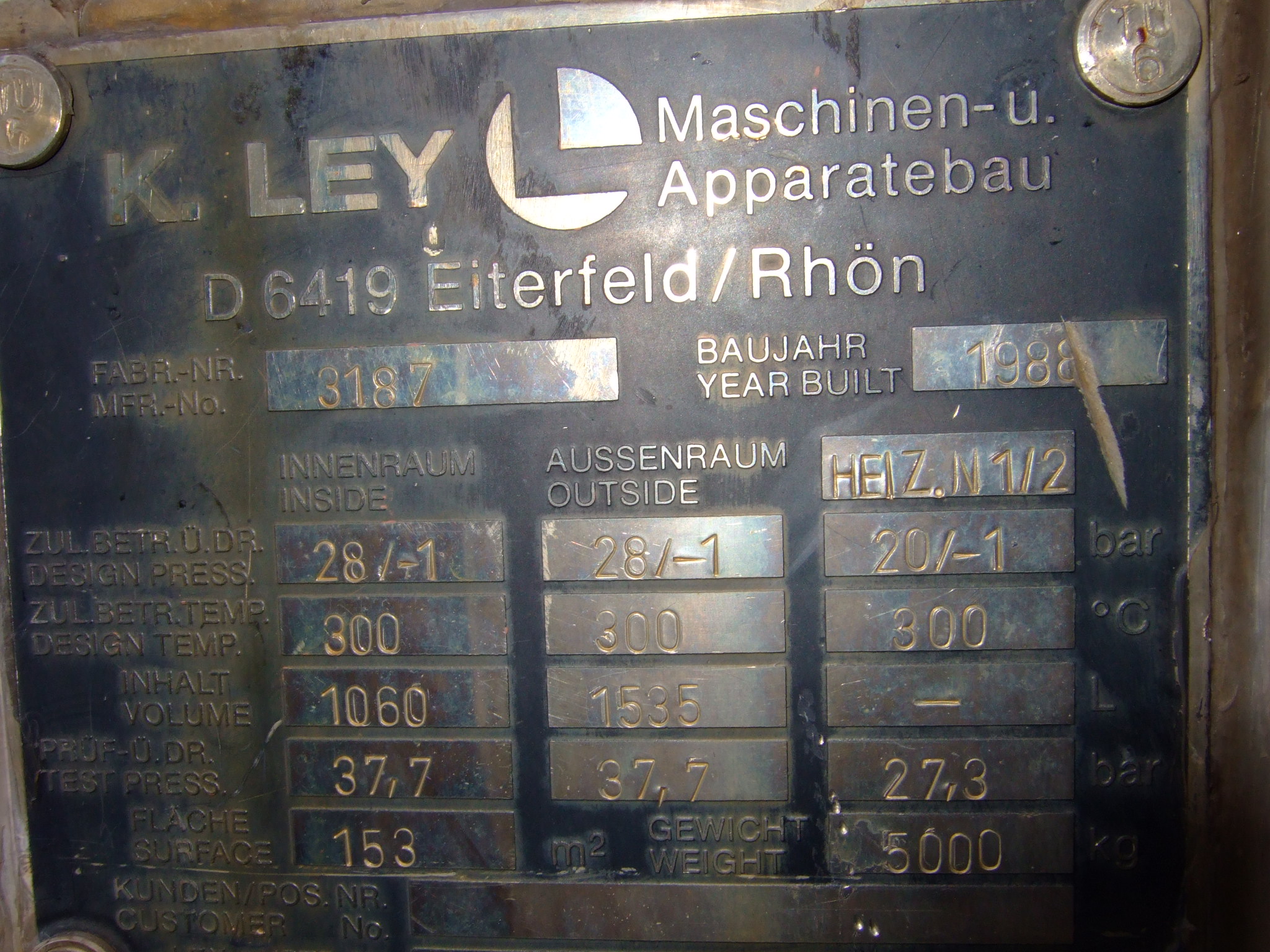  Shell and Tube Heat Exchanger 153 m² (1,650 ft²) Stainless Steel 316 For Sale - IPP# 219501