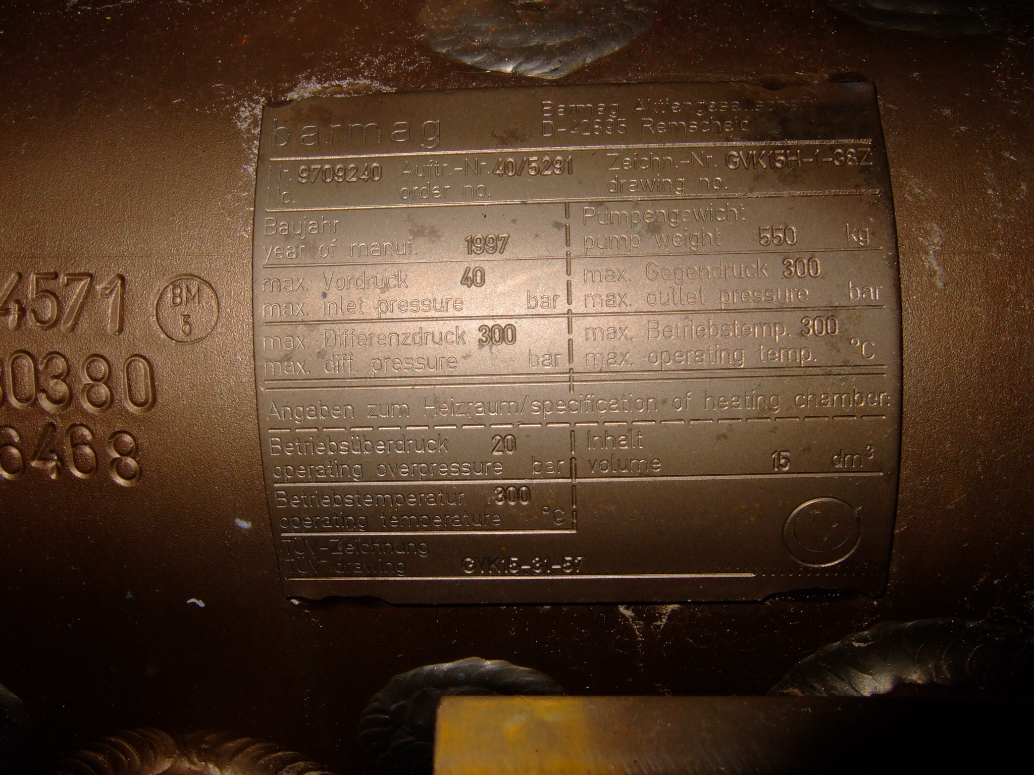 Carbon Steel Gneuss SFT/250L Major Items Plastic - IPP# 219824