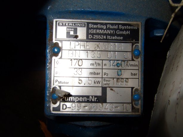  Carbon Steel  Pump-Vacuum 170 m3/h (100.1 CFM) For Sale - IPP# 210015