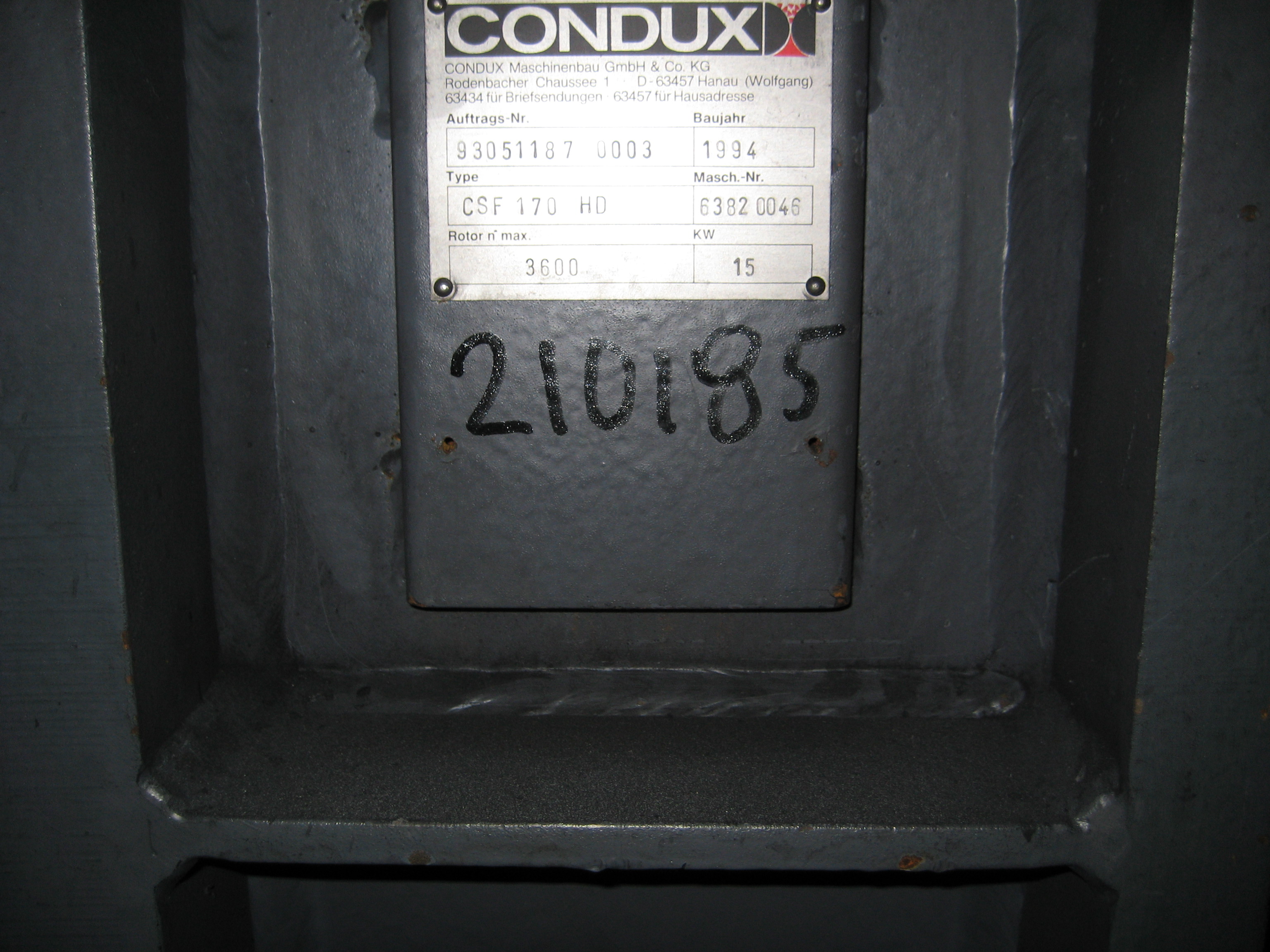 Carbon Steel NETZSCH-CODUX CSF 170 HD Classifier - IPP# 210185