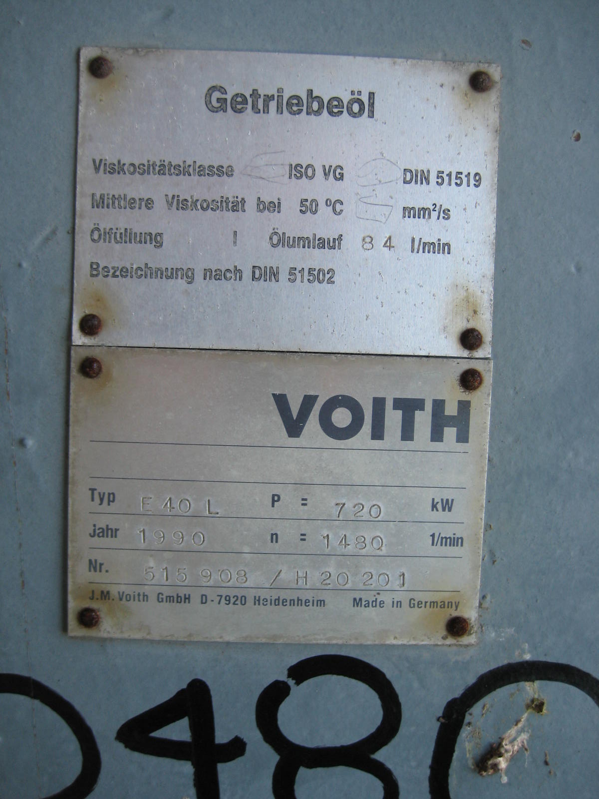 Carbon Steel BHS Voith E40L Gear Reducer - IPP# 210480