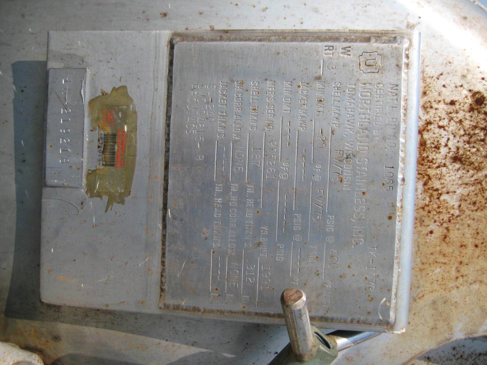 Stainless Steel 316 Tank - IPP# 210803