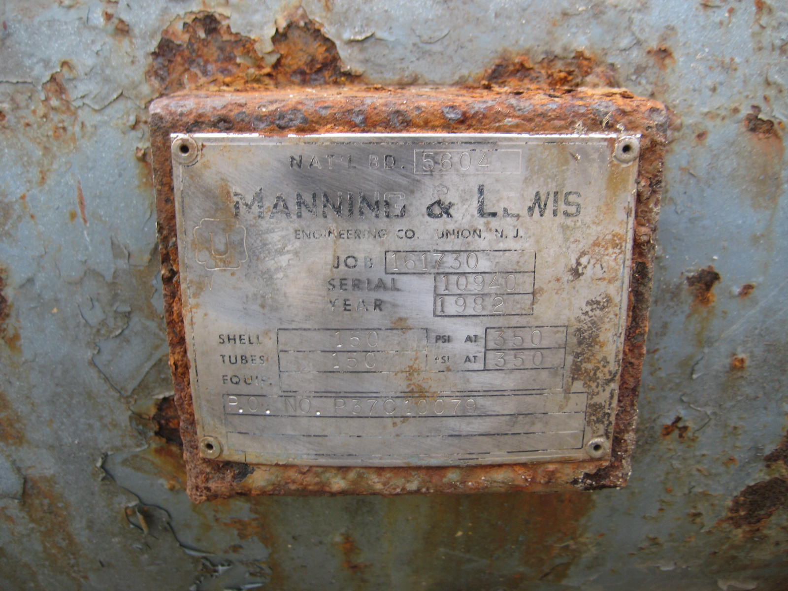 Stainless Steel 304 Manning and Lewis Shell and Tube Heat Exchanger - IPP# 210959