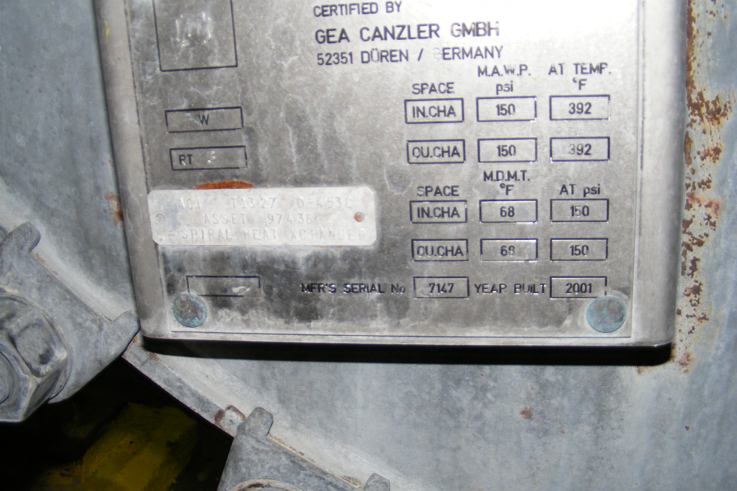 Stainless Steel Other GEA Spiral Heat Exchanger - IPP# 211211